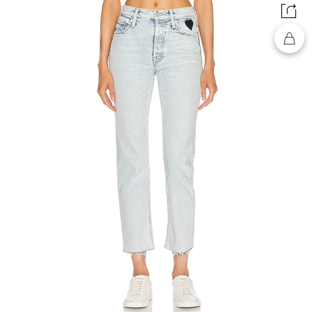 MOTHER denim tomcat ankle fray with heart